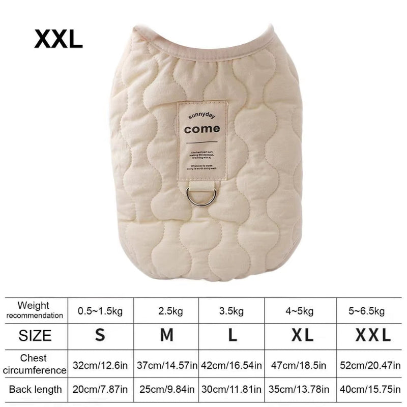 Winter Pet Coat Clothes for Cold Weather Clothing Warm Dog Clothes with Built in Harness Hole Pet Apparel for Small Dogs Cats